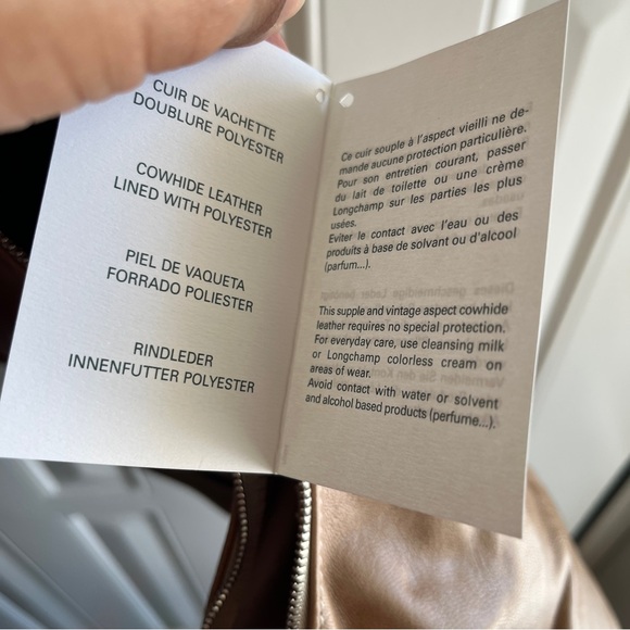 Longchamp Leather Hobo shoulder bag, NWT, tan color, "Lune" style like. Large - Picture 8 of 14